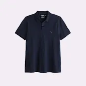 AF 麋鹿 A&F 熱銷刺繡麋鹿短袖Polo衫-深藍色