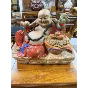 【香川閣 】 高雄實體店面 《 石灣窯 陶瓷彌勒佛》 手工彩釉 佛像供奉家居裝飾招財新居開業工藝禮品招财 鎮宅辟邪#