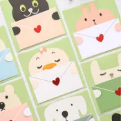 3D卡通動物賀信套裝 DIY感恩留言生日感谢卡纸 创意高端立体卡 通贺卡小清新空白小卡片  壹家商貿