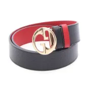 【DOKODEMO】【二手】Gucci GUCCI 男士雙面皮帶，GG 搭扣，金色五金配件，二手 A