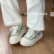 NICEDAY 代購 Dickies 英倫 厚底 增高 帆布鞋 灰藍 淺藍 藍白 白 女款 251W50LXS57A