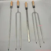 優選 不銹鋼烤肉叉加粗腿不銹鋼燒烤簽子巴西烤肉劍烤雞叉燒鴨叉子 09