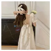 (店+)【BBHONEY】法式公主碎花初戀露背仙女蓬蓬袖洋裝(網美熱搜款)