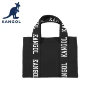 KANGOL 英國袋鼠 帆布包 手提包 側背包 斜背包 65551708 黑色 米白
