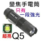 超迷你伸縮魚眼變焦 CREE R2 Q5 強光手電筒   1段強光開關 使用3號AA或14500鋰電池