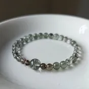 Sharlie/綠幽靈 綠髮晶 茶超七/森林感 活力招財 水晶手鍊/細鍊
