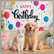 🐱99就免運👶 寵物生日背景布 狗狗生日派對 貓咪慶生佈置 生日快樂掛布 寵物拍照背景 生日裝飾布 毛孩生日攝影道具
