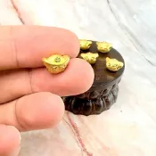 【金錩銀樓】 黃金 9999純金 硬金 元寶 串珠 珠珠 diy 綁線 招財進寶 配件
