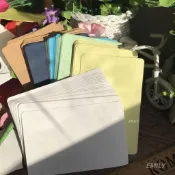 【Emily優選】圓角DIY空白明信片水彩卡片紙 單詞卡手繪賀卡牛皮紙彩色卡片白卡