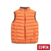 EDWIN 男款 超輕量雙面穿羽絨背心(桔色)