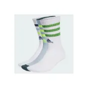 (店+)【adidas 愛迪達】ADIDAS 襪子 白色 螢光 三雙一組 長襪 中筒襪 IB3302