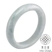【漢石齋】天然翡翠A貨 手鐲玉鐲 淺春帶彩飄花種(手圍17.8/版寬13.7mm)