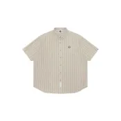 (店+)AAPSRM8474XXM Aape SS24 猿顏徽章條紋短袖襯衫 男款