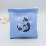 酣睡貓咪刺繡彈片口金包