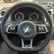 适用福斯Volkswagen Golf方向盤套手縫7.5代Golf/tiguan途觀L-RLINE專車專用手縫把套全包