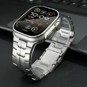 柳岸小舖 【鈦合金磁吸扣】Apple Watch錶帶 iWatch錶帶 鈦金屬錶帶 磁吸扣錶帶 鋼鐵俠風格 堅固耐用 輕量舒適 適用Ultra/9/8/7代 商務運動皆宜