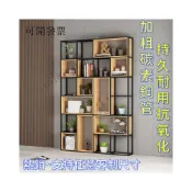 (店+)熱銷~源頭工廠 書架 格子書架 置物架 擺件架 屏風架 鐵藝工業風置物架客廳落地隔斷辦公室書架收納儲物櫃鏤空展示櫃子