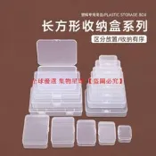【全球 嚴選】長方形pp透明帶蓋塑膠盒文件小卡收納盒化妝粉撲零件包裝盒針綫盒【滿300出貨】