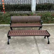 朝暮心居 公園椅戶外靠背長椅長凳子鐵藝休閑長條室外庭院廣場塑木椅子廠家