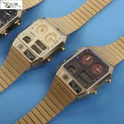 匠人木業 【公司貨 免運速發】高級腕表 AGETE 個性原創手錶 石英手表 日本手錶 vintage時尚百搭情侶男女學生手表青春潮流運動時尚防水鬧鐘雙顯電子腕表原宿風 設計師款手錶 檀木手錶 極簡風手錶