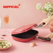 【康是美官方網購】【韓國HAPPYCALL】HAPPYCALL石墨烯鈦雙面鍋超值組(加大雙面鍋-紅/綠)
