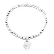 Tiffany & Co. 蒂芙尼 Return to Tiffany 迷你愛心純銀串珠手鍊(M)