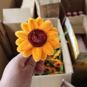 🔥臺灣出貨🔥成品手工扭扭向日葵禮物老師豪華環保字母便宜初三 扭扭棒花束 仿真花 人造花 編織花 仿真花束 手工花束