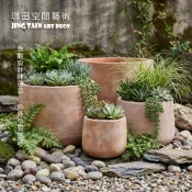 【璟田】越南赤陶SAP301/落地大盆栽 景觀設計師款 侘寂北歐風 景觀花盆 藝術花缽 室內綠化 戶外庭園