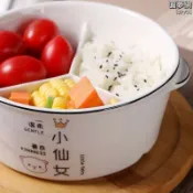 楓幕百貨 【可開發票】分格式餐盒微波保鮮盒便當盒保溫陶瓷三分隔飯盒帶蓋上班族