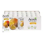 「效期90天以上」Acres 柳橙百香果綜合果汁 200毫升 Ｘ 24入 #好市多代購 #103397