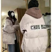 (店+)輕羽絨外套女防風外套連帽短版秋冬天棉外套風衣外套防寒韓版厚保暖大尺碼女裝雪衣外套