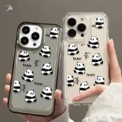 滿屏可愛開心熊貓 蘋果15Plus手機殼iPhone14ProMax防摔13可愛12卡通11透明7/8  xsmax