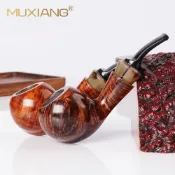 木香石楠木菸斗自由式木製手工鬥工廠批發木質煙具牛角環實木菸斗