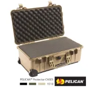 美國 PELICAN 1510 輪座拉桿氣密箱-含泡棉(沙漠黃)