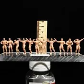 1/64微縮小人 健美先生 施瓦辛格人物沙盤擺件小比例高精度3D白模