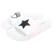 Chiara Ferragni Eyestar 眨眼星星渲染色彩寬版拖鞋(白色)