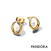 【Pandora】自然橢圓流線淡水珍珠耳環 官方直營