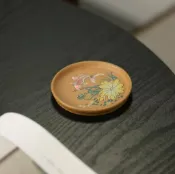 全球選品1館 生活百貨 宜興原礦紫砂泥繪壺承杯墊精品紫砂壺託茶托家用圓形杯託