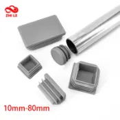 10mm-80mm圓形灰色塑料空心蓋方形內橡膠帽家具桌椅腿管孔塞PVC腳墊保護器外支架下料端蓋