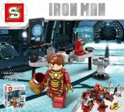 *玩具窩* 樂高式積木/S牌超級英雄鋼鐵人鋼鐵俠IRONMAN托尼 東尼史塔克 反浩克機甲 一套8盒特價 $350元