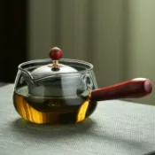📣 哆哆購 - 側把逍遙壺家用耐高溫泡茶壺旋轉小青柑耐熱玻璃茶具大容量煮茶壺