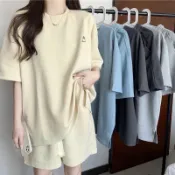 ZUCA”S - 穿搭簡約休閒運動套裝 短袖上衣 短袖t恤 女裝 顯瘦上衣 衣服  短褲 - H-5508
