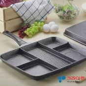 春佰億時尚生活館 派樂 韓國原裝Kitchen Art 五合一煎炒鍋(1入)早午餐鍋 點心料理鍋 火山熔岩不沾鍋煎烤盤 省時省瓦斯一鍋五菜 煎蛋炒菜烤肉吐司牛排