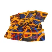 Vivienne Westwood 撞色格調塗鴉行星LOGO圖騰大帕領巾(多色系/58CM)