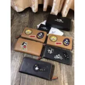 ［現貨］COACH美國outlet款  米奇女士長夾內置八個卡位迪士尼系列