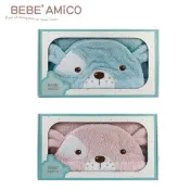 bebe Amico 連帽開纖速乾浴毯-粉色/藍色【悅兒園婦幼生活館】