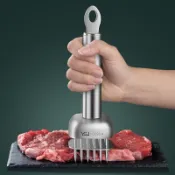 🔥🔥熱賣🔥🔥不鏽鋼加大升級款 插扣肉扎孔針敲肉錘牛排工具嫩肉神器⭐⭐⭐