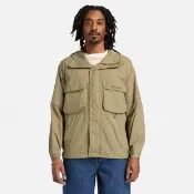 【Timberland】男款灰綠色連帽防曬外套(A2QV7590)