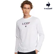 【LE COQ SPORTIF 法國公雞】吸濕排汗運動生活長袖T恤-男款-白色-LWS21806