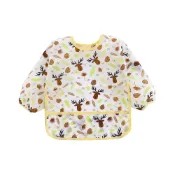 (店+)【JoyBaby】防水圍兜 長袖反穿衣 滿版花漾款防髒防水畫畫衣(長袖圍兜 反穿衣)